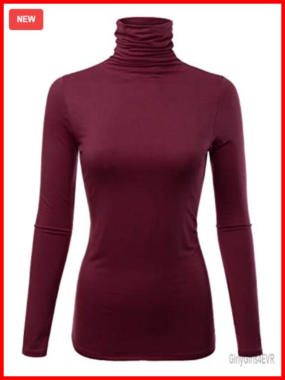 Long Sleeve Turtleneck Pullover Sweater Silky Soft Lightweight Rayon Spandex